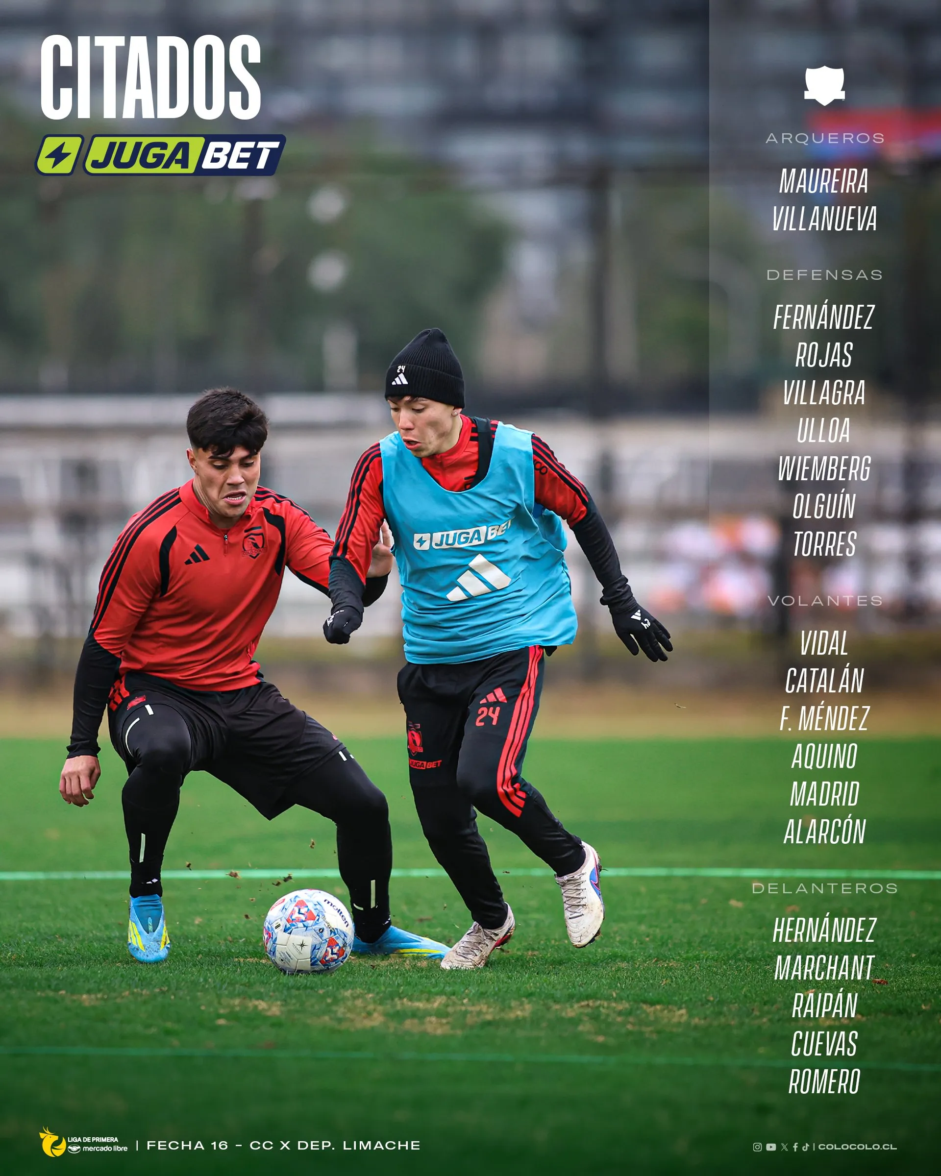 Los citados del Cacique para recibir a Limache desde las 20:30 horas en el Monumental. | Foto: Colo Colo.