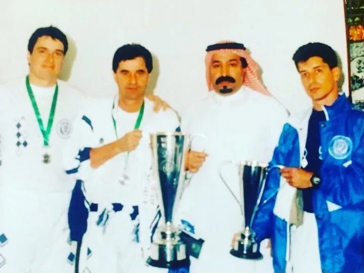Oyarzún campeón con Mirko Jozic en Al Hilal. Imagen: Cedida