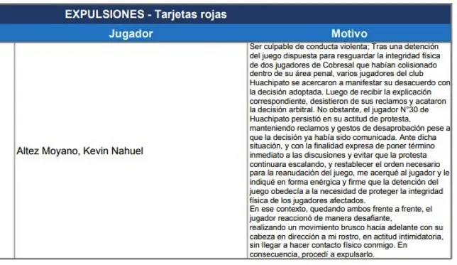 El informe de Jona donde acusó la violenta reacción de Altez