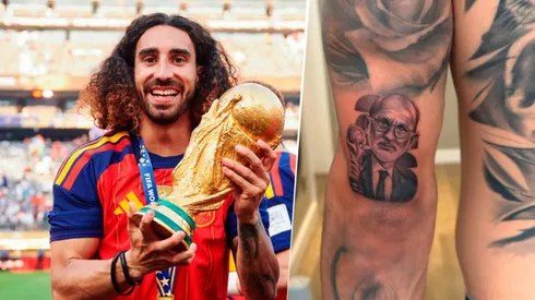 Cucurella cumplió su palabra y se tatuó la cara de Luis de la Fuente