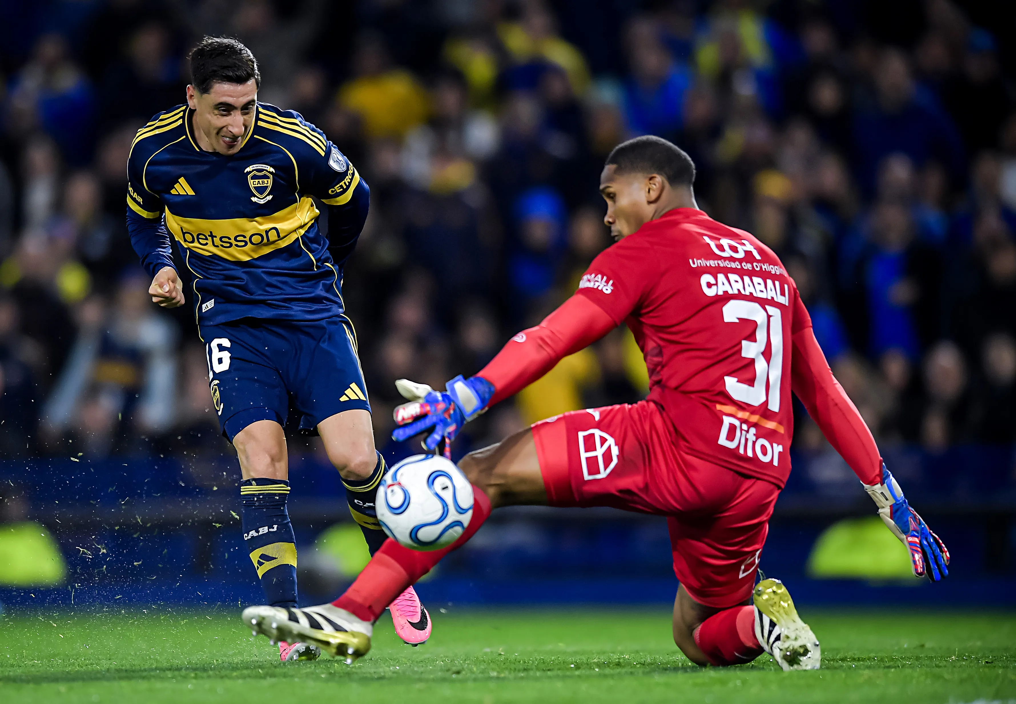 Merentiel anotó el 1-0 de Boca en La Bombonera. Imagen: Getty