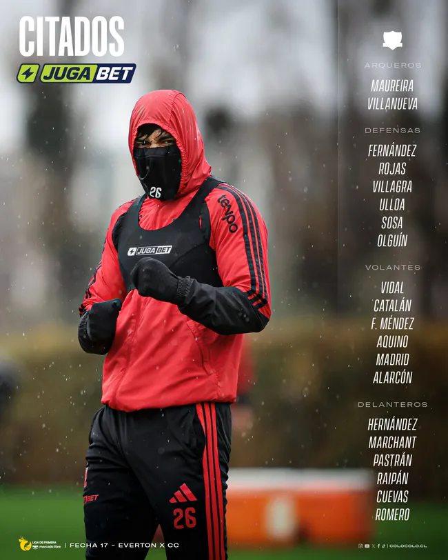 Los citados del Cacique para visitar a Everton. | Foto: Colo Colo.