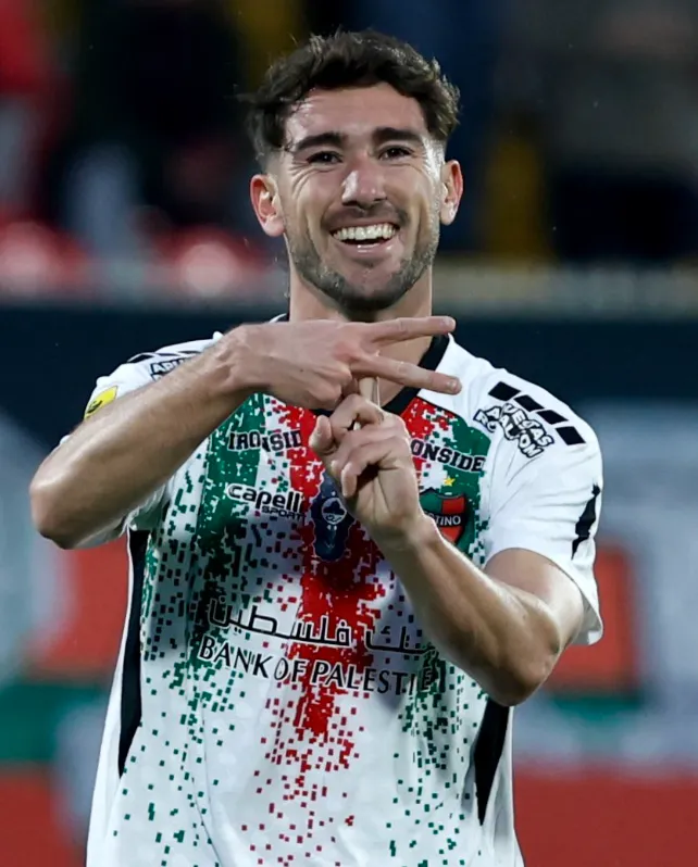 Así celebró Marcelo Eggel su primer gol en el Tino. (Foto: CD Palestino SADP).
