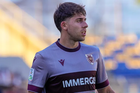 Tobías Reinhart en un partido de la Reggiana, club del que proviene. (Franco Romano/NurPhoto via Getty Images).