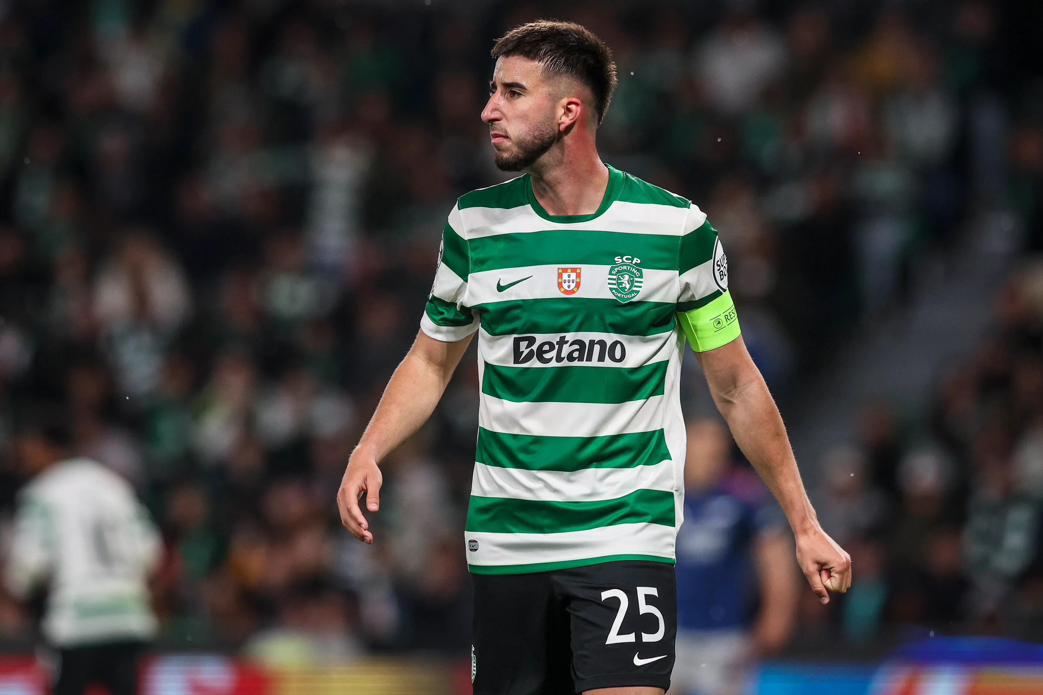 Gonçalo Inácio es el capitán del Sporting de Lisboa y podría llegar al AC Milan. (Carlos Rodrigues/Getty Images).