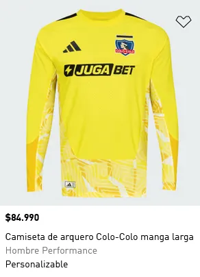 La camiseta titular de arquero
