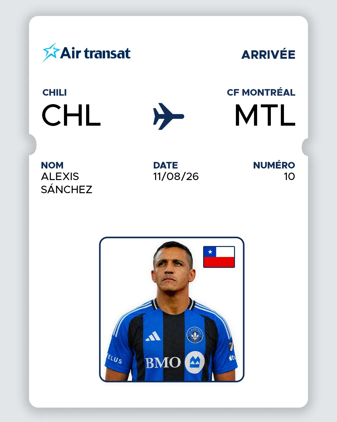 Montreal Anunció a Alexis Sánchez y de inmediato utilizará la “10” en la MLS