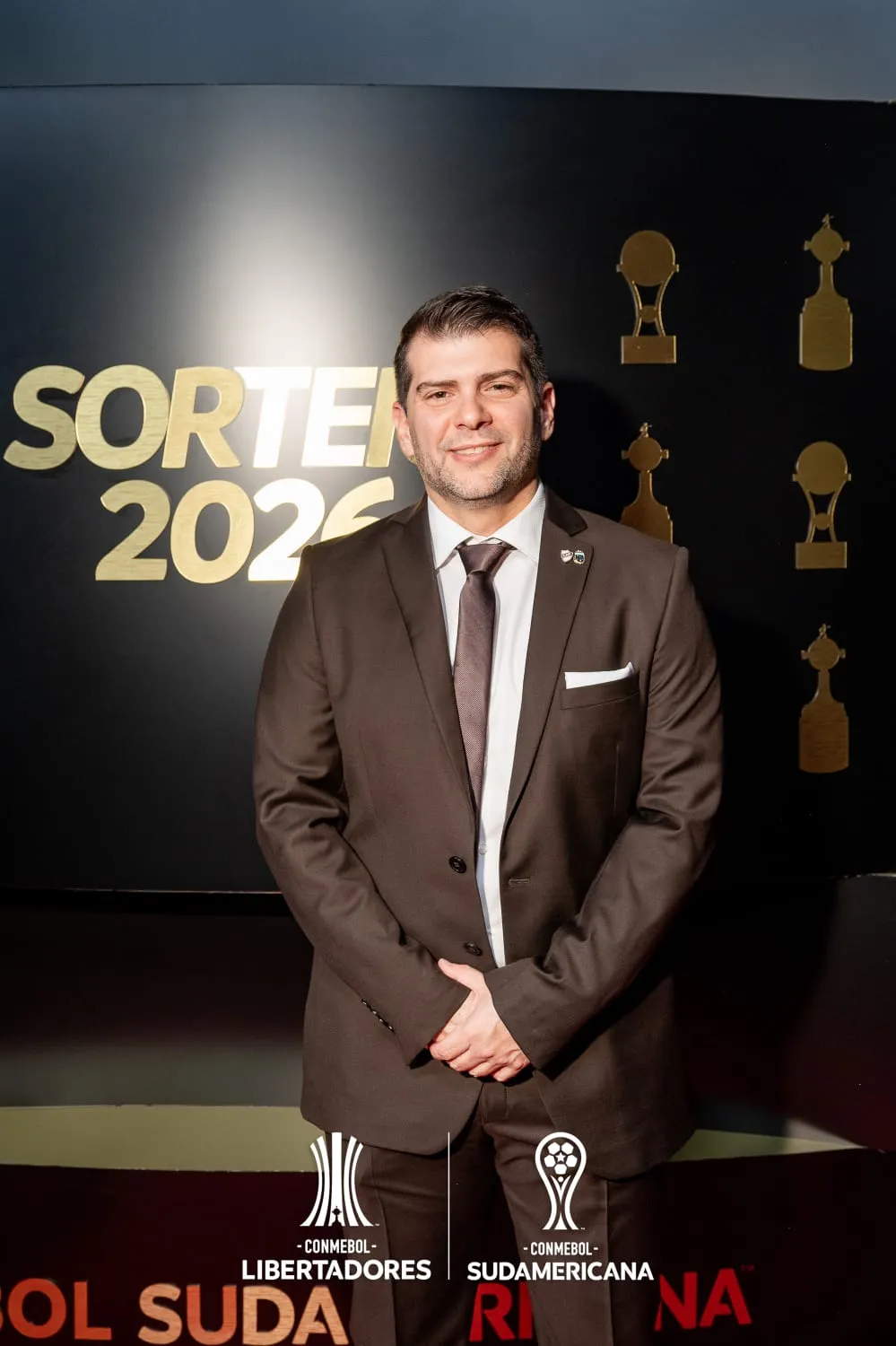 Gastón Arcieri en el sorteo de los octavos de final de la Copa Libertadores.