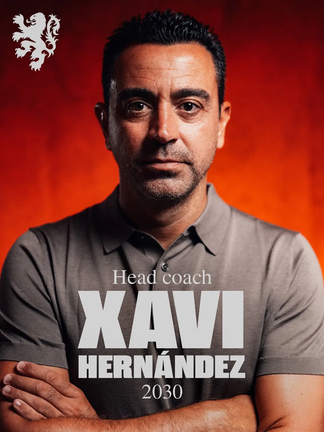 Con esta imagen Xavi Hernández fue oficializado como DT de Países Bajos. | Foto: @OnsOranje.