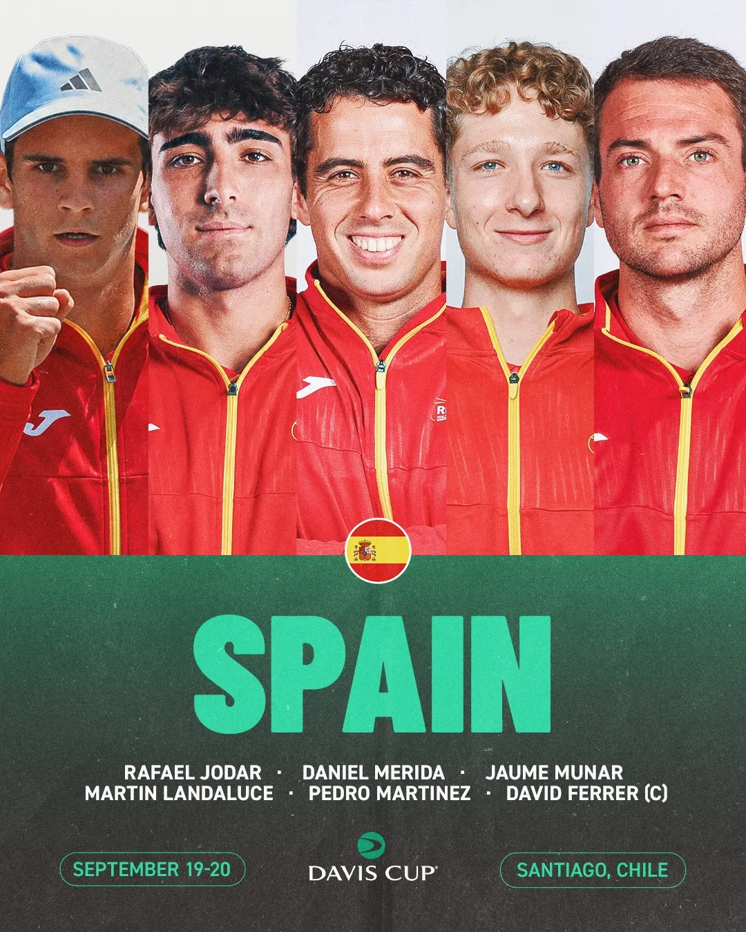 España confirmó equipo estelar para enfrentar a Chile por la Copa Davis.