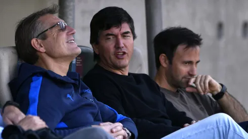 José María Buljubasich junto a Matías Claro, gerente deportivo y presidente de Cruzados SADP.