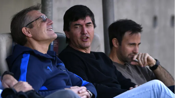 José María Buljubasich junto a Matías Claro, gerente deportivo y presidente de Cruzados SADP.