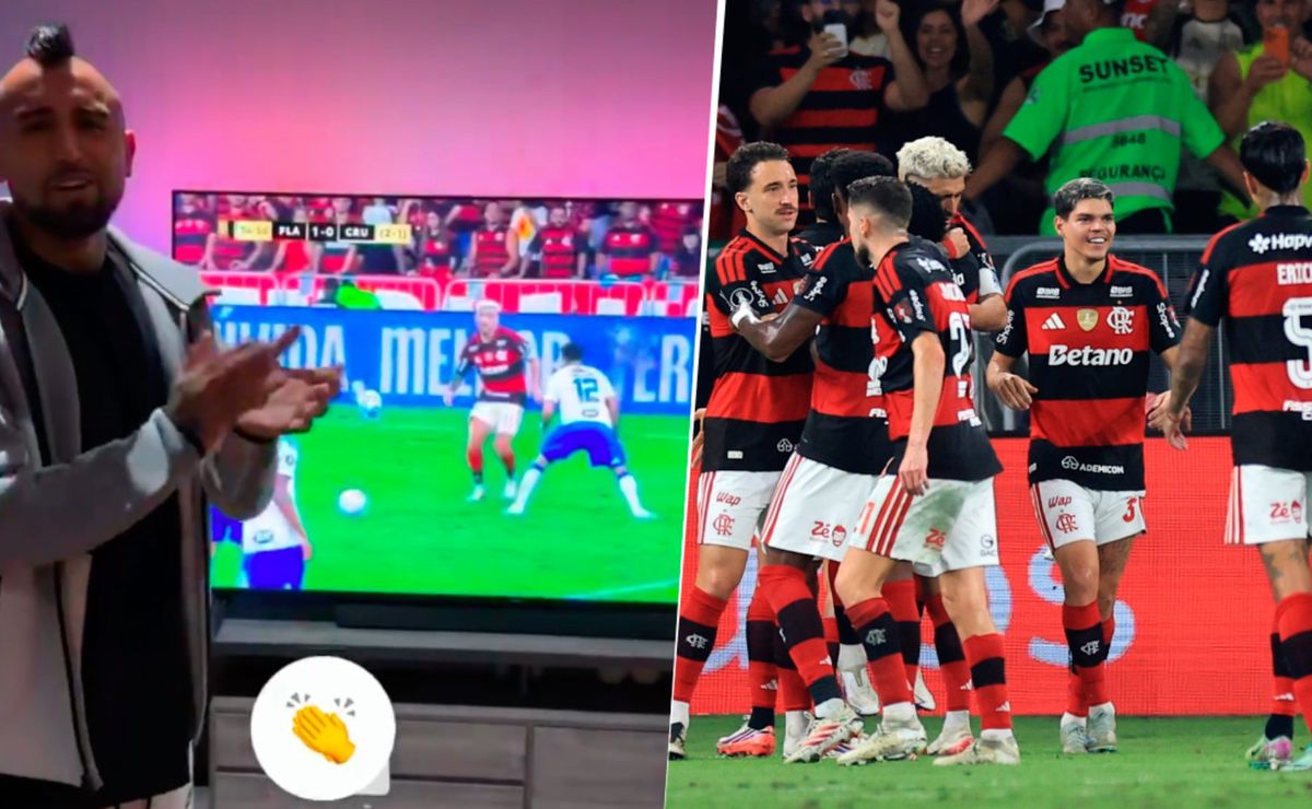 Lo aplaudió de pie: Arturo Vidal celebra triunfo del Flamengo en Copa Libertadores