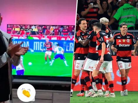 Lo aplaudió de pie: Vidal celebra triunfo del Flamengo en la Libertadores