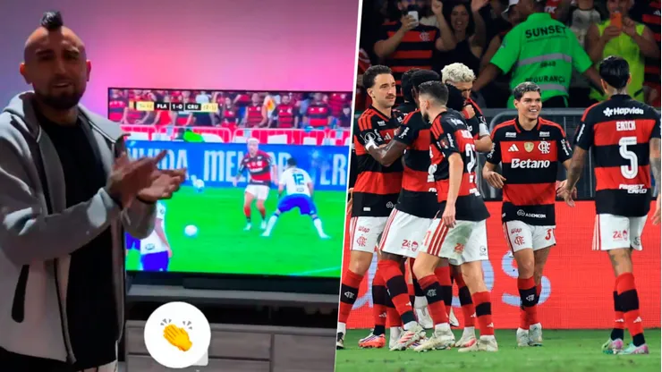 Vidal celebró la clasificación de Flamengo a cuartos de final