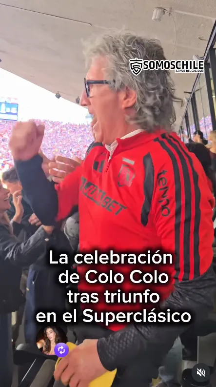Daniel Morón vibró con el triunfo colocolino ante la U. (Captura Somos Chile).
