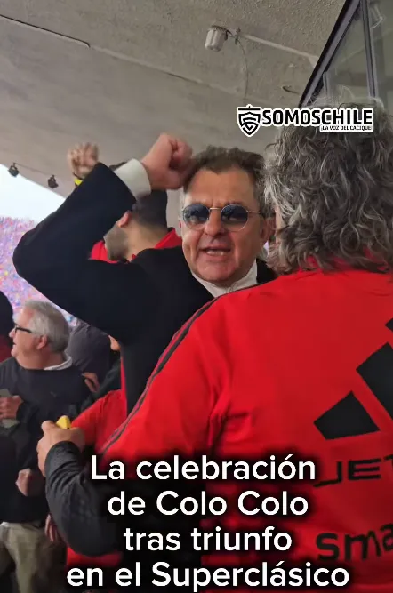 Aníbal Mosa en su momento de éxtasis tras la victoria en el Superclásico. (Captura Somos Chile).