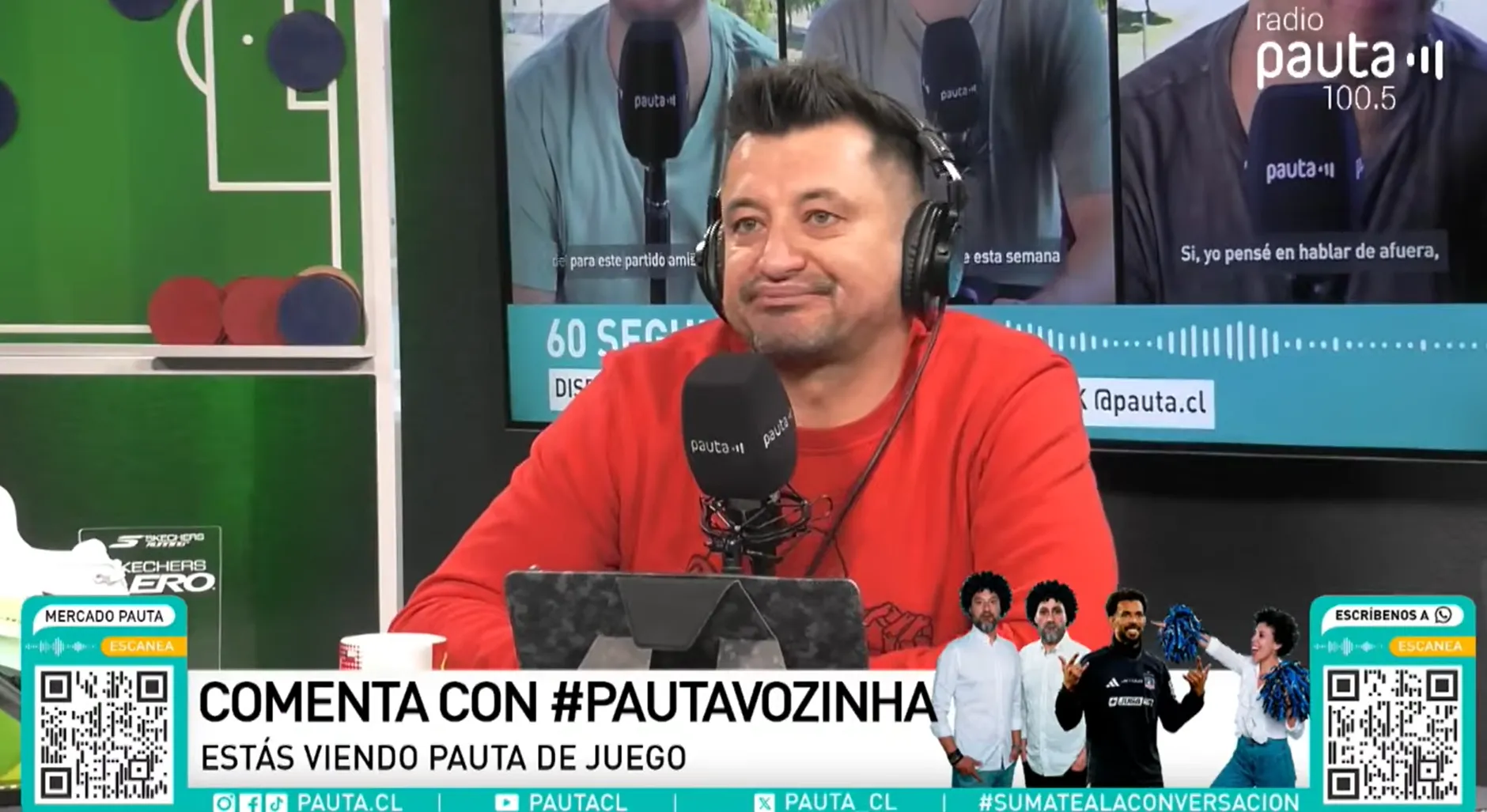 Nico Peric tuvo un gesto de menosprecio hacia el nivel de Vozinha. (Captura Pauta de Juego).