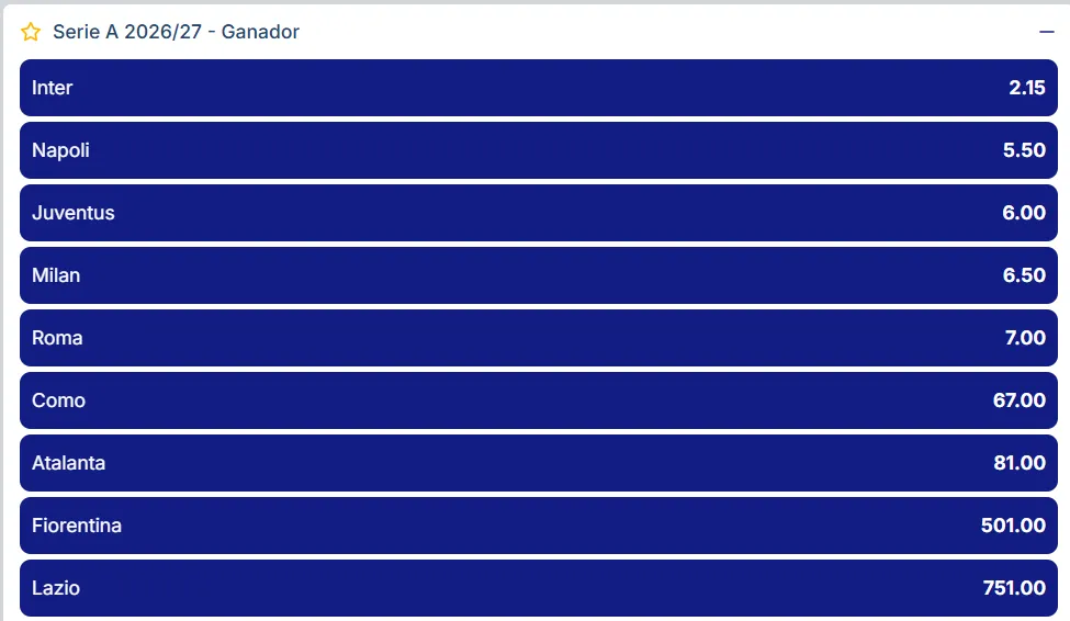 Apuestas Serie A en Rojabet