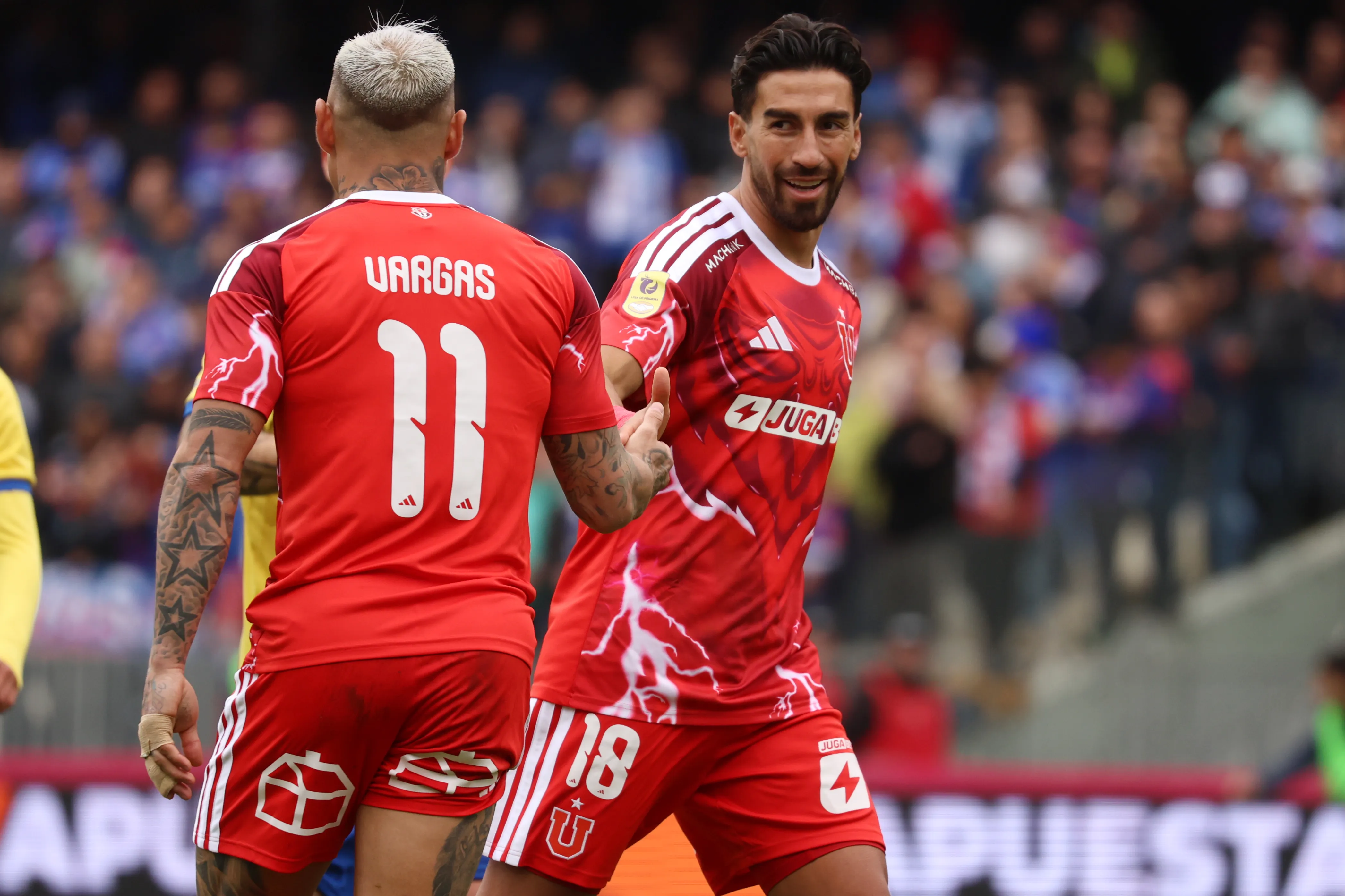 Juan Martín Lucero suma 3 goles en 2026 con la U. Foto: Eduardo Fortes/Photosport