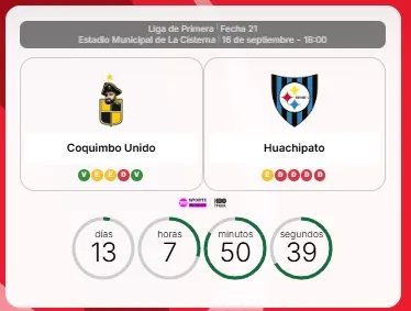 Así figura el Coquimbo Unido vs Huachipato en el sitio oficial del Campeonato Nacional.