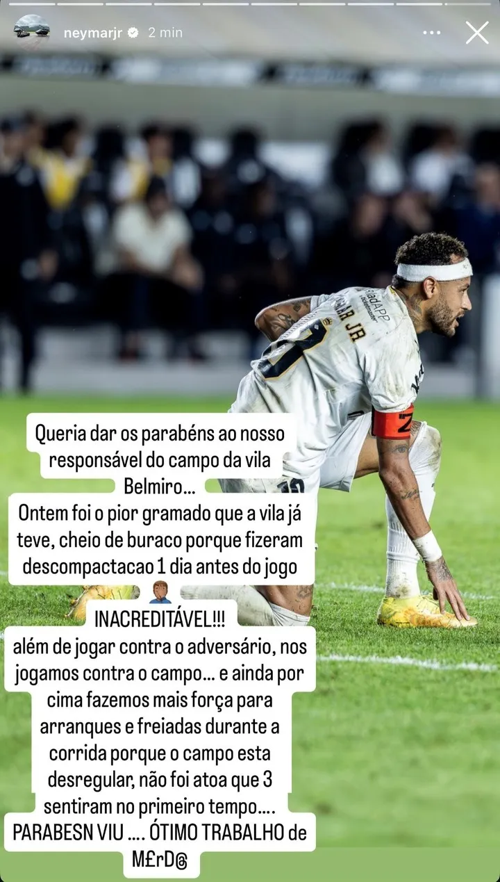 El mensaje que subió Neymar en su Instagram personal. | Foto: Captura.