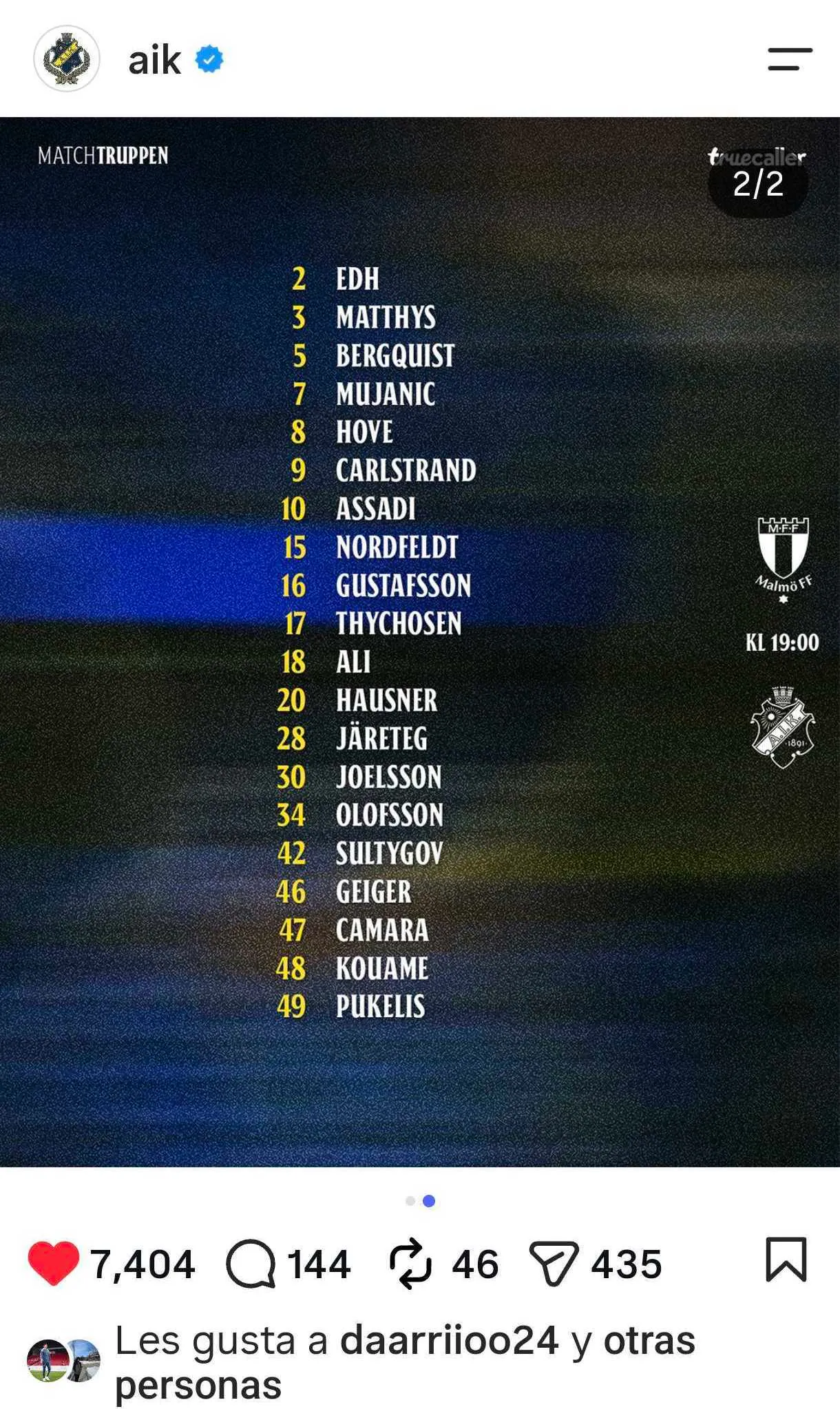 Darío Osorio le puso like a la primera citación de Lucas Assadi. El ninja podría debutar ante Malmo ete lunes