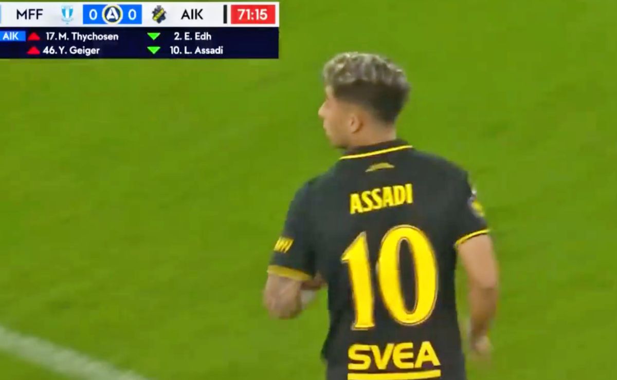 Lucas Assadi tiene escaso protagonismo en su debut con AIK en Superclásico de Suecia