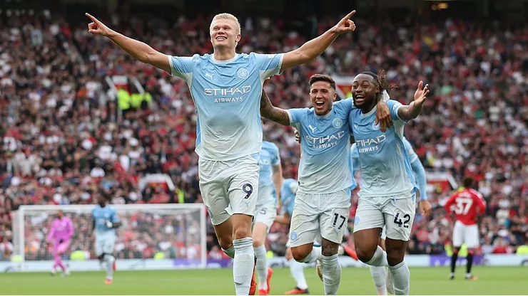 Manchester City venció 1-0 al United con gol de Erling Haaland.