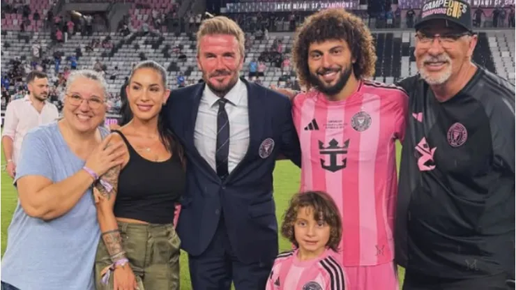 Falcón junto a Beckham y su familia