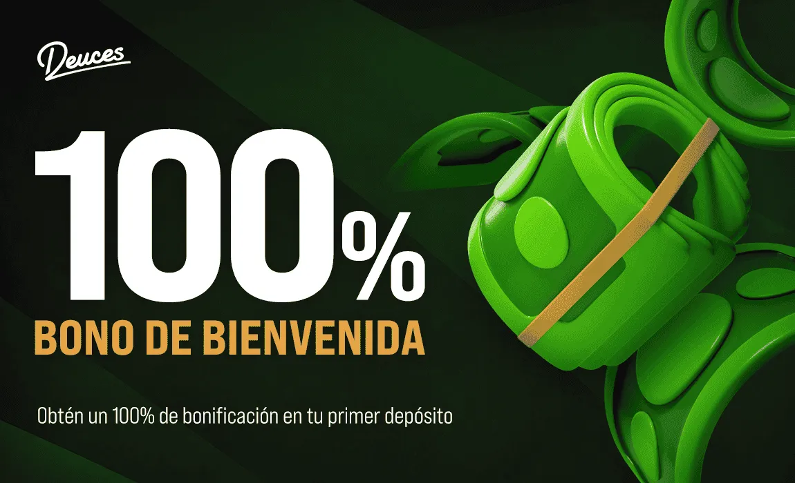 Bono de bienvenida Deuces del 100% hasta $10,000 USDT