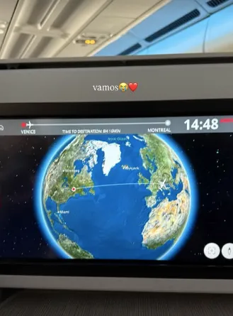 La postal de Alexandra Litvinova confirmando su viaje a Montréal para reencontrarse con Alexis Sánchez