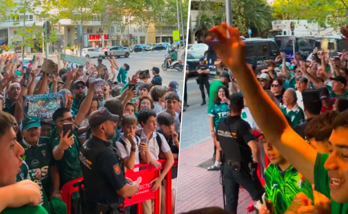 Madrid se tiñe de verde: Hinchas de Santiago Wanderers sorprenden con masivo banderazo
