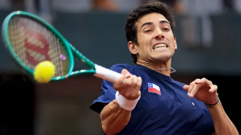 Cristian Garin en la Copa Davis.
