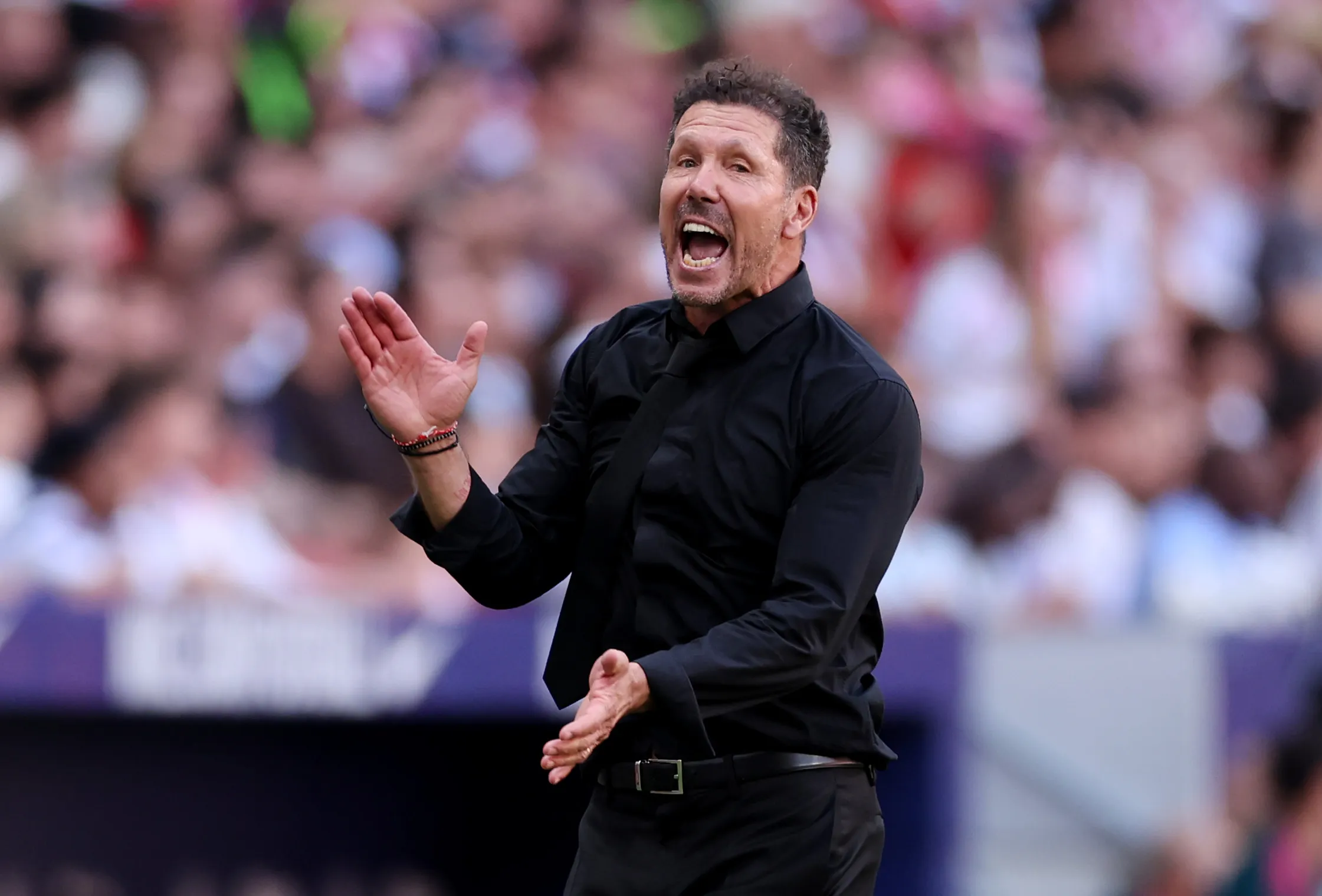Diego Simeone vivió a concho, como siempre, el derbi de Madrid. (Florencia Tan Jun/Getty Images).