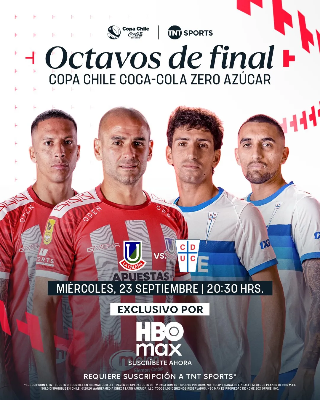 Este duelo entre Universidad Católica vs Unión La Calera irá solo por la plataforma de HBO Max.