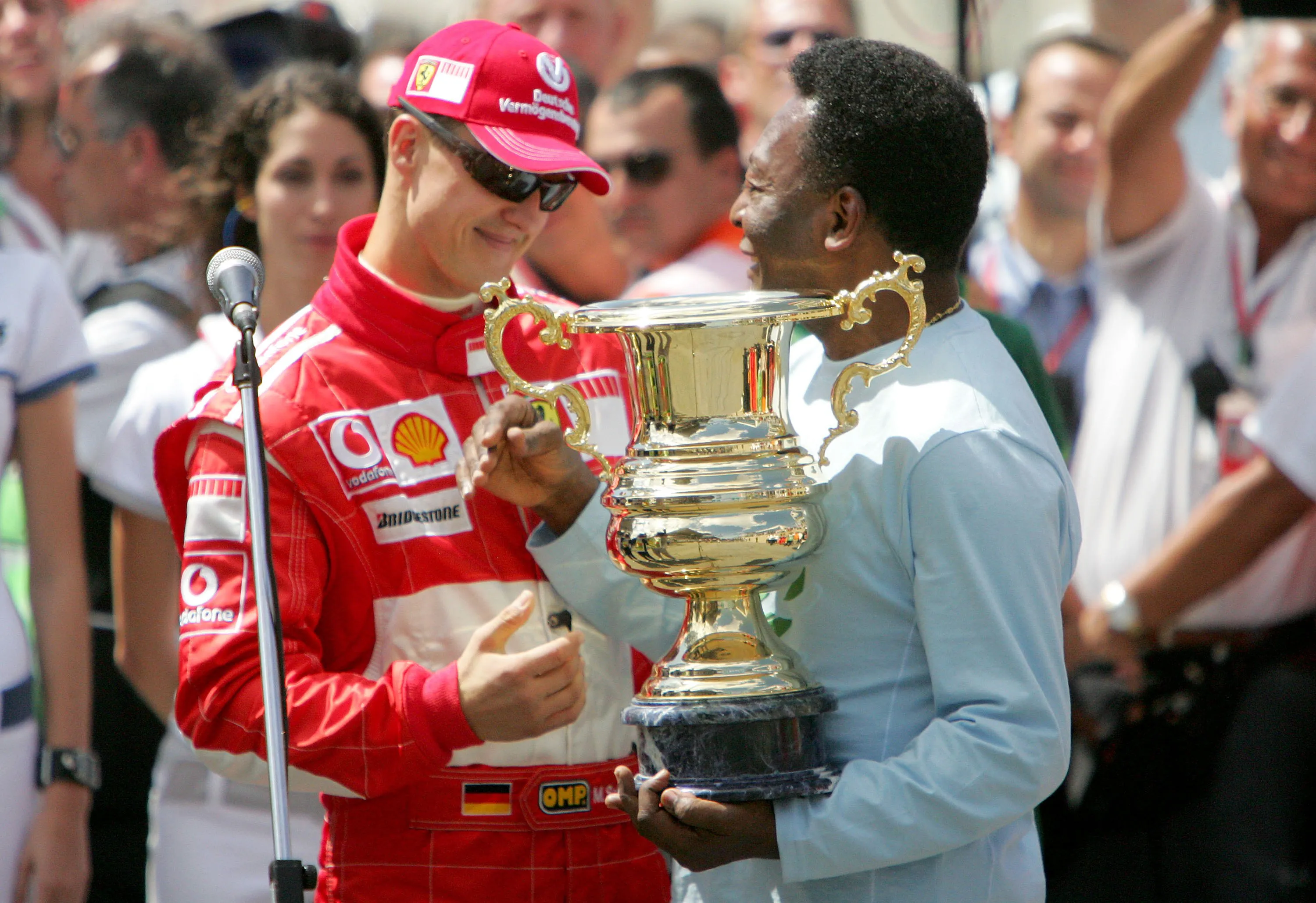 Schumacher compartiendo con Pelé en 2006. Imagen: Getty