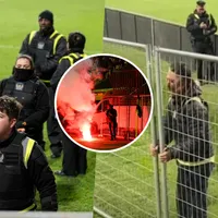 No se vio en TV: viral pelea de hinchas con guardias en el Sausalito
