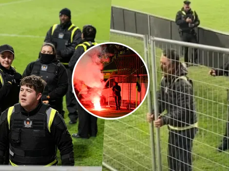 No se vio en TV: viral pelea de hinchas con guardias en el Sausalito