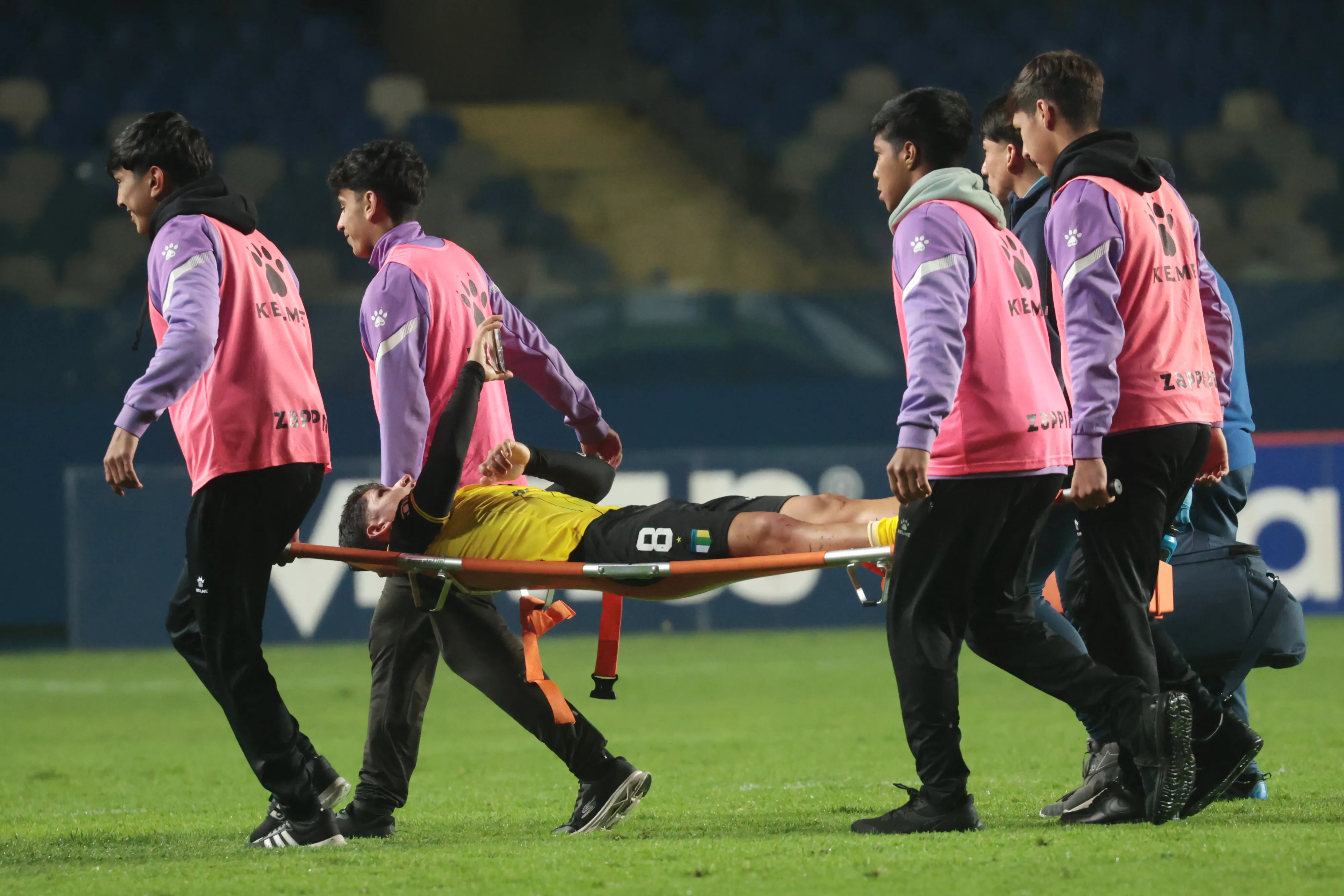 Así salió Felipe Ogaz del partido vs Deportes Concepción. (Eduardo Fortes/Photosport).