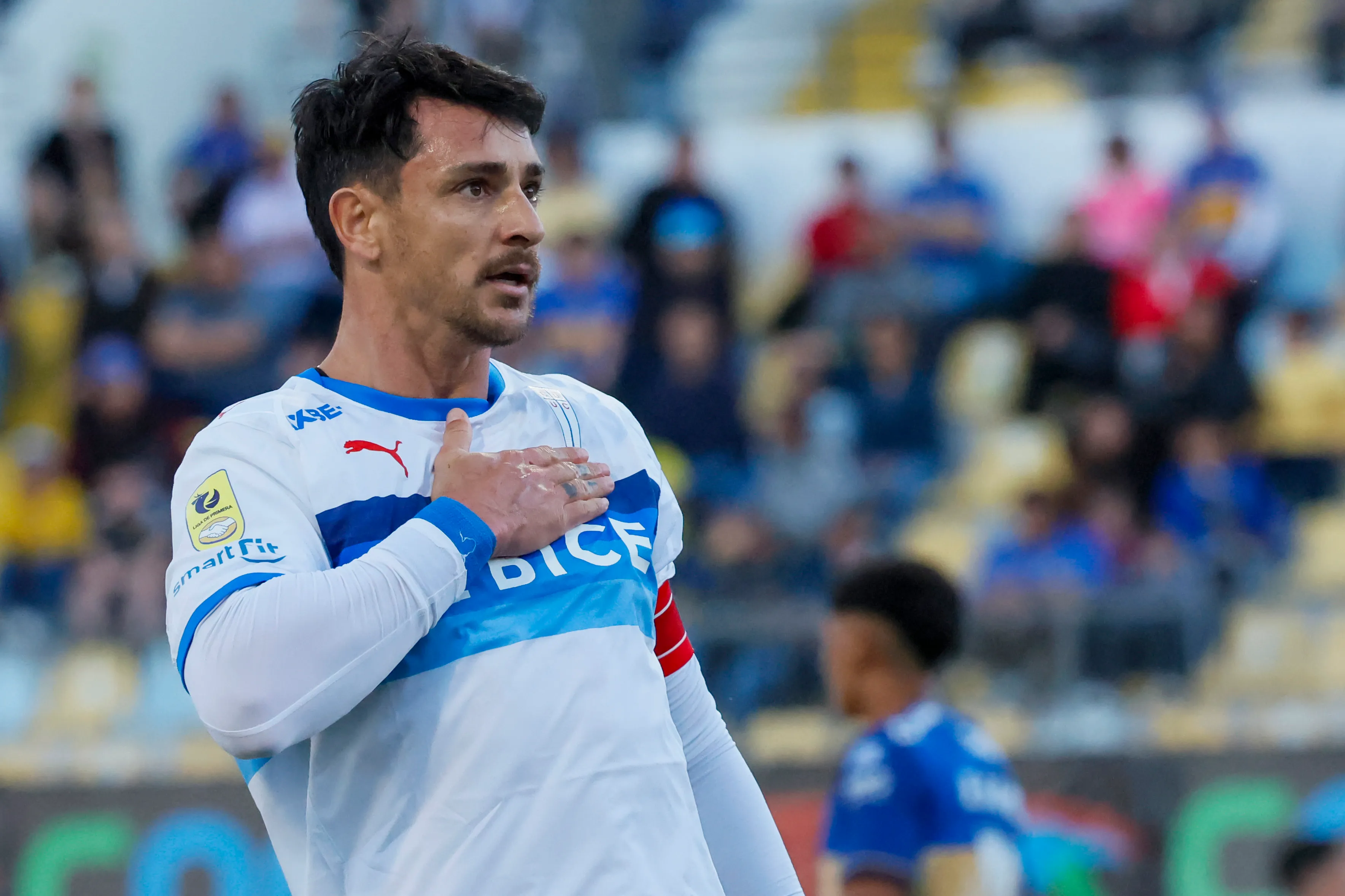 Fernando Zampedri suma 25 goles en 22 partidos jugados por la Liga de Primera 2026. (Andrés Piña/Photosport).