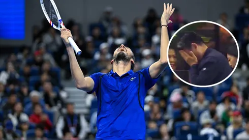 Medvedev quedó eliminado del ATP de Pekín por pelotazo a hincha