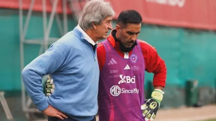 Claudio Bravo junto a Manuel Pellegrini: ¿trabajarán juntos en la Roja?