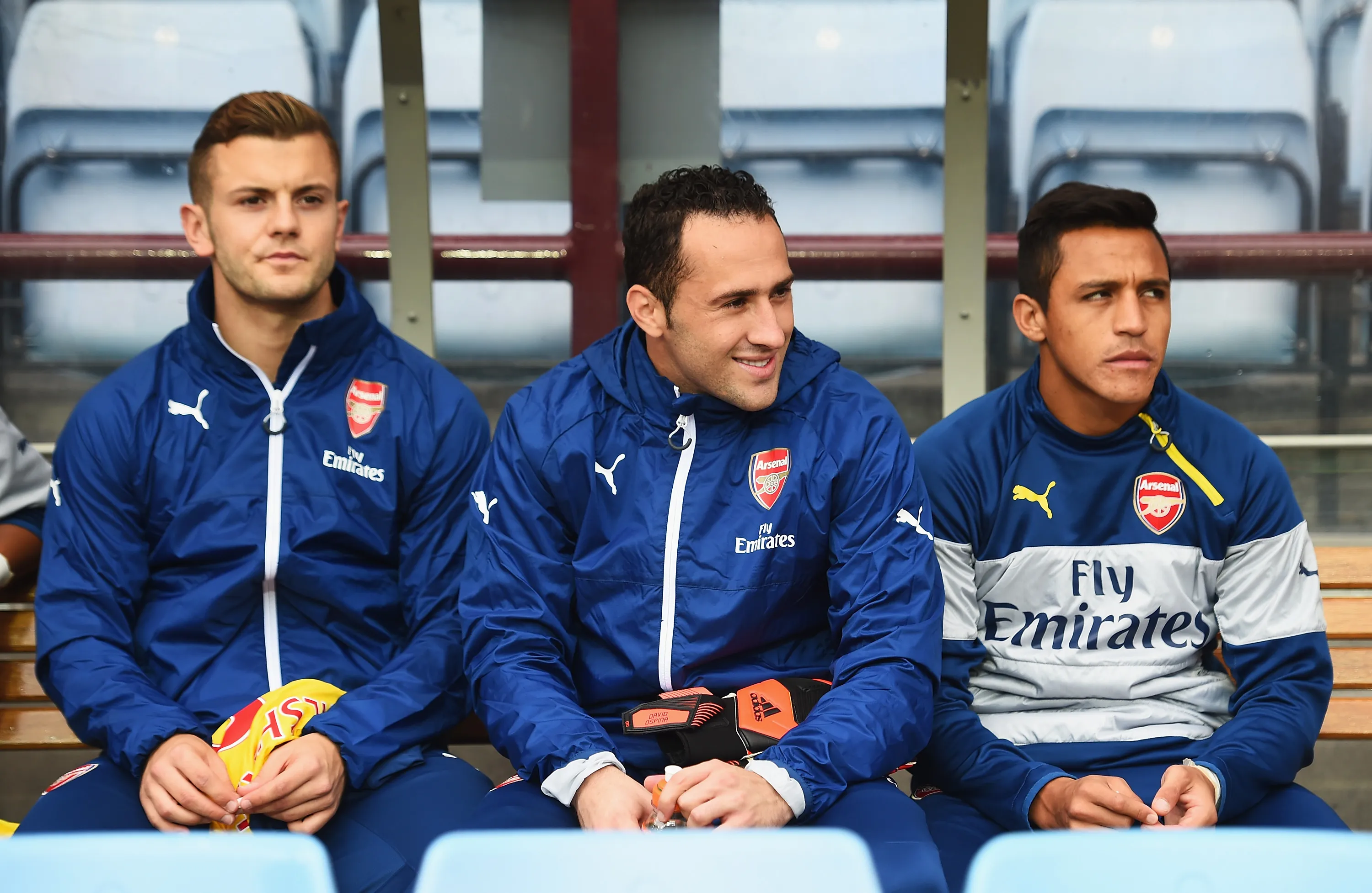 Jack Wilshere, David Ospina y Alexis Sánchez en Arsenal. Imagen: Getty