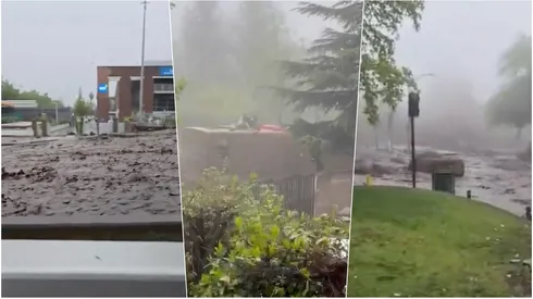 Fuerte aluvión sacude a San Carlos de Apoquindo.