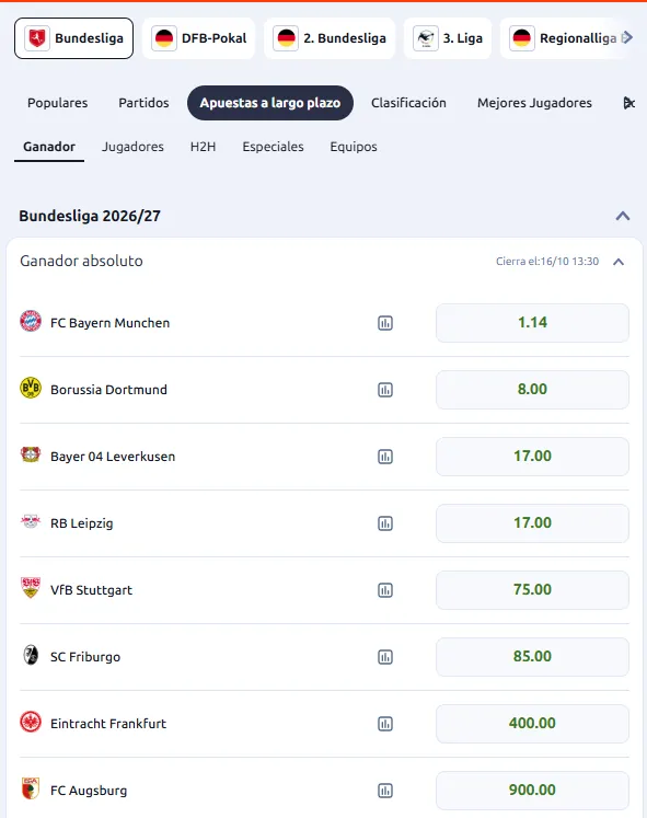 Apuestas Bundesliga