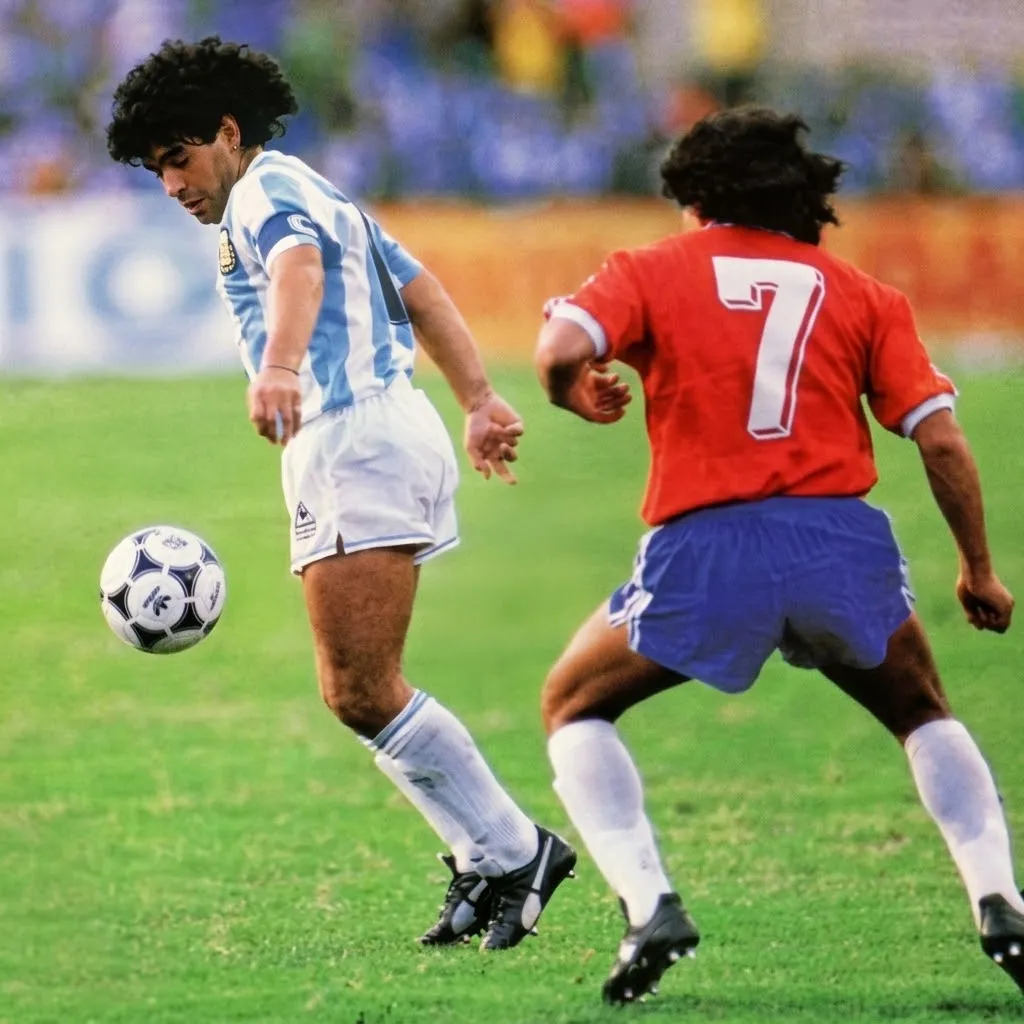 Puebla siguió por toda la cancha a Maradona y evitó que luciera su magia por Argentina.