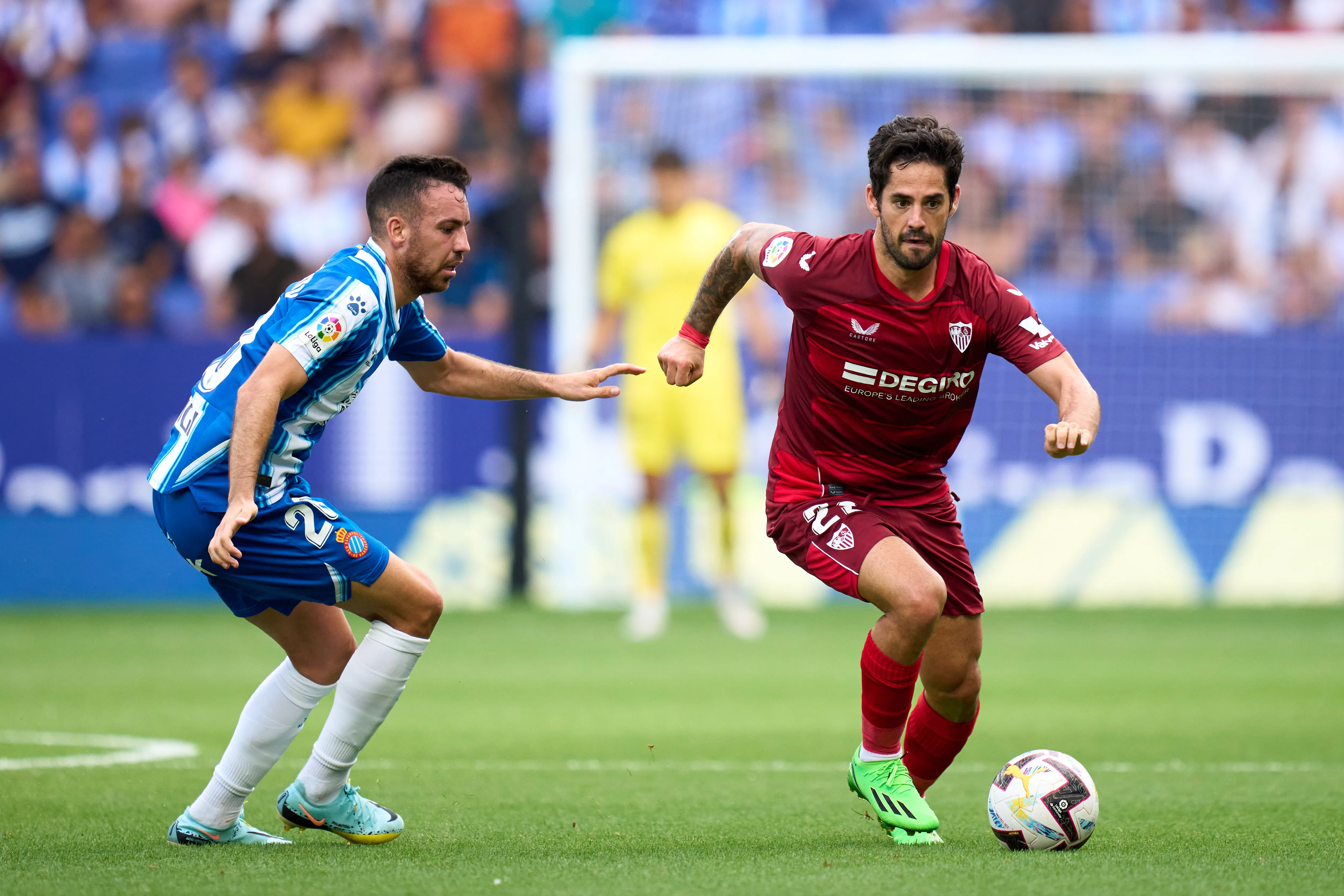 Isco jugó apenas 19 partidos en el Sevilla, donde anotó un gol y regaló tres asistencias. (Alex Caparros/Getty Images).