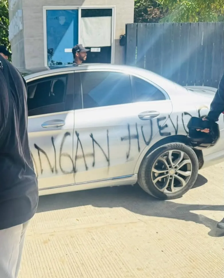 Así quedó el auto de Guillermo Paiva en Colombia. | Foto: JuanSalvadorB.