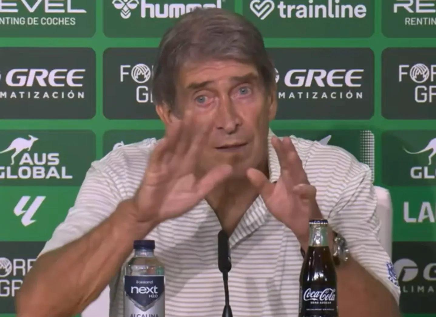 Hasta gesto técnico del empujón metió Pellegrini. (Captura).